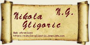 Nikola Gligorić vizit kartica